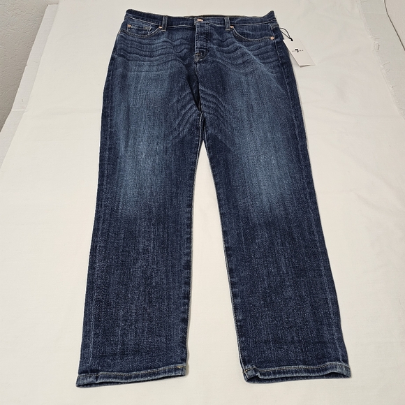 7 For All Mankind Denim - 7 For All Mankind Feminine Josefina Dark Blue Straight Jeans Women's 30